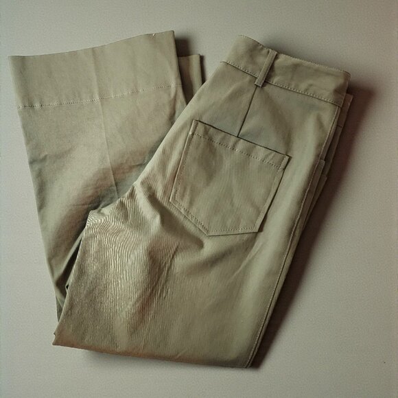 Zara Woman Olive Green Wide Leg Crop Pants XS High Rise Utility Culottes - Picture 12 of 12